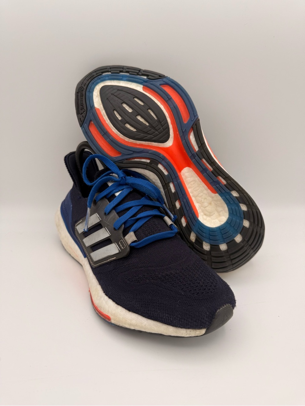 Women's Adidas Ultraboost 22 Legend Ink Orange Red Blue Athletic Shoes Size 7
